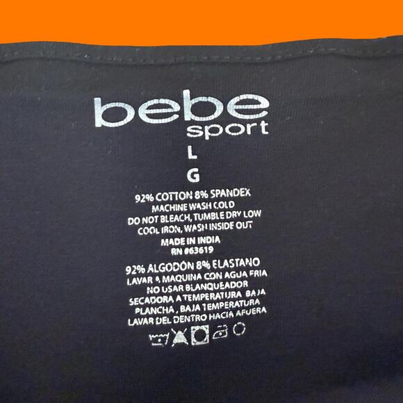 00's vintage black bodycon mcbling preppy y2k mini skort LARGE bebe sport - Picture 5 of 5